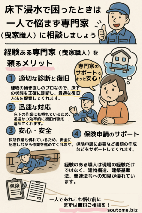 床下浸水には曳家の技術を使った嵩上げ工事がおすすめ！　